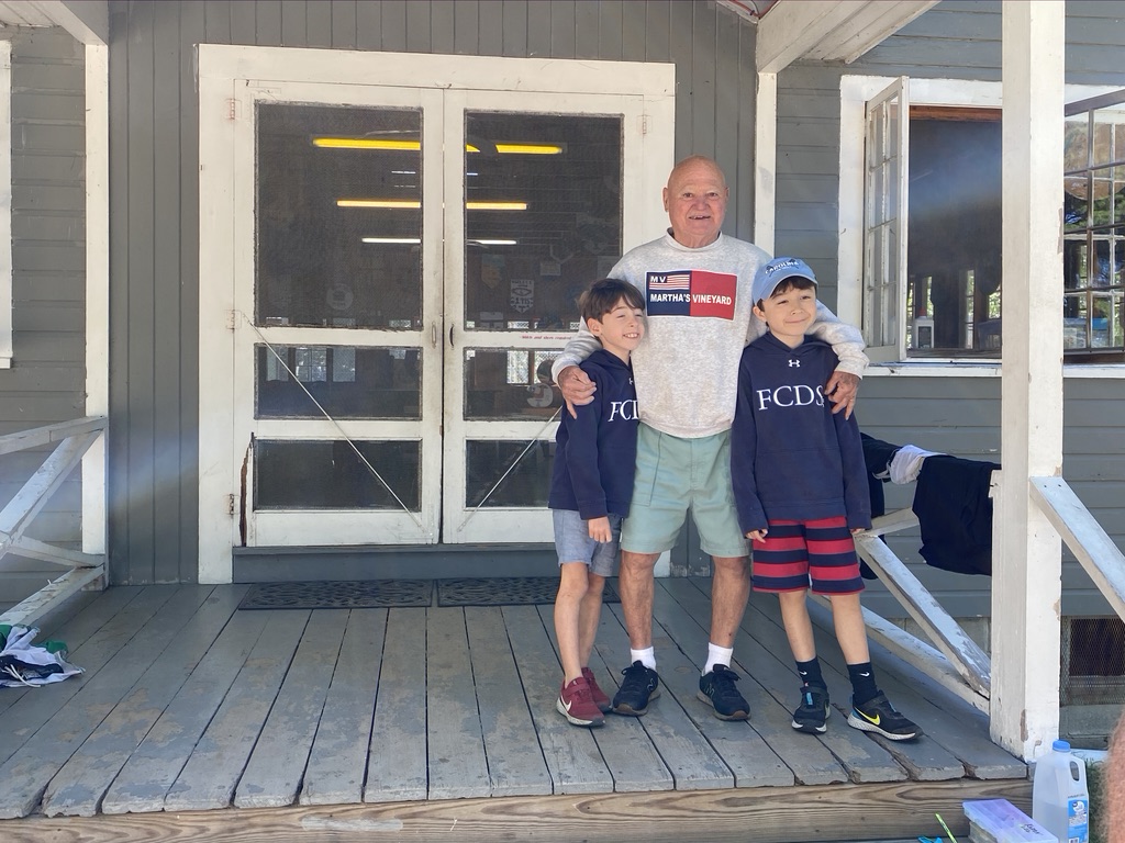 Mr. Curtis with FCDS boys at Camp Pinehurst