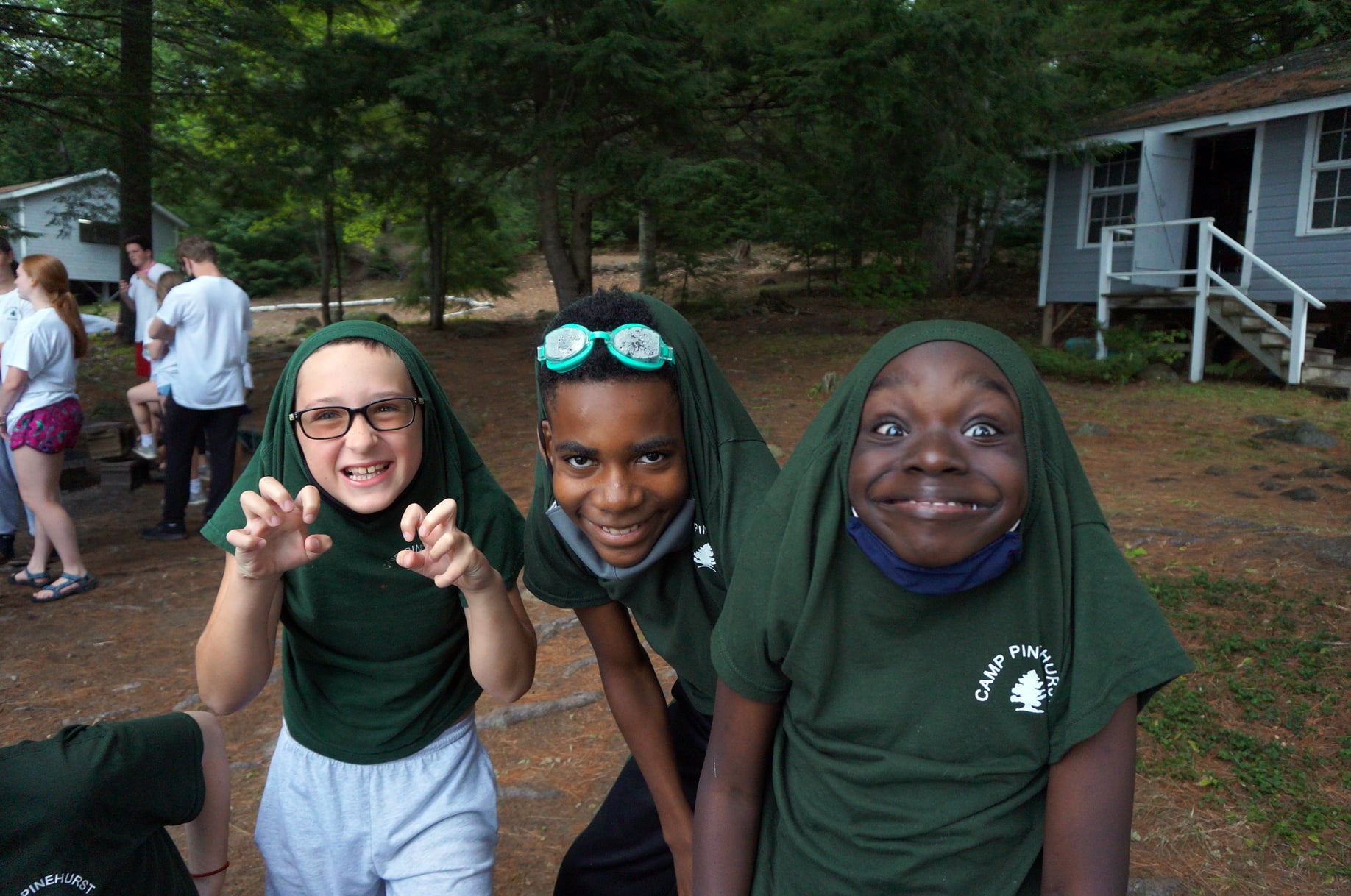 Kids goofing around at camp