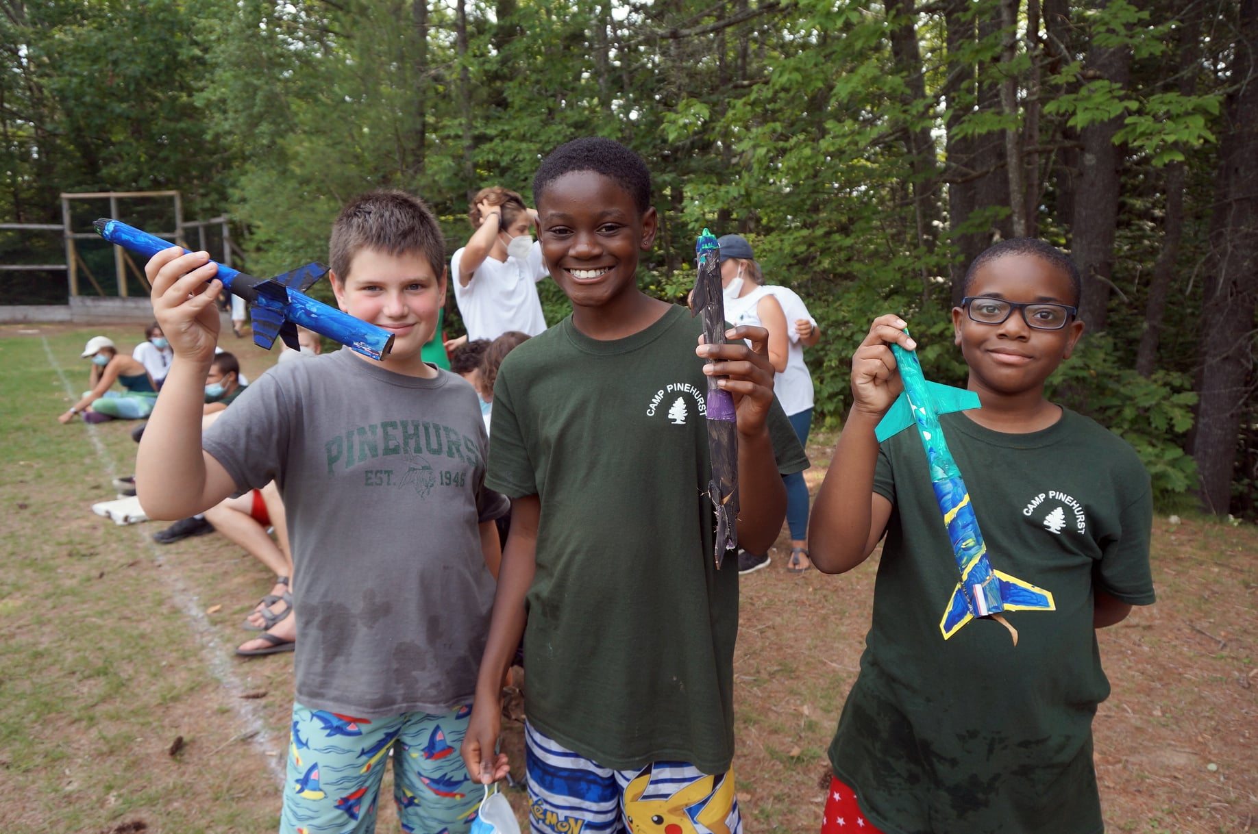 Kids with model rockets